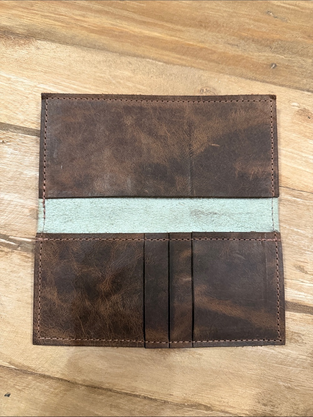 Keep It Gypsy Brand Upcycled Leopard Print Continental Wallet in Gold and Brown - Picture 4 of 4